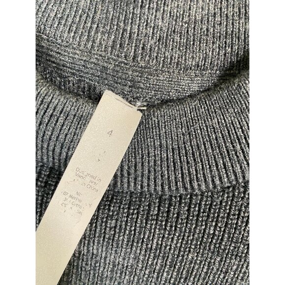 Lululemon Merino Wool Blend Crewneck Sweater size 4 Gray Ribbed Knit Pullover - Picture 5 of 16